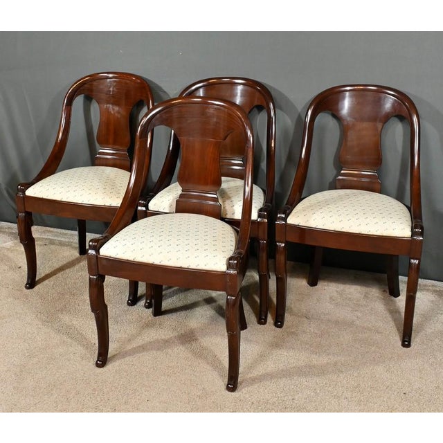 Traditional Gondola Chairs in Mahogany, Set of 4 For Sale - Image 3 of 18