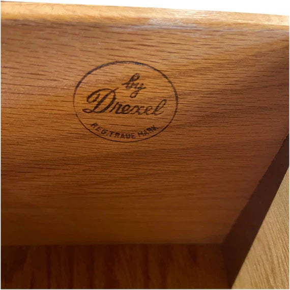1950s 70" Finished 9 Drawer Drexel Vintage Dresser For Sale - Image 5 of 5