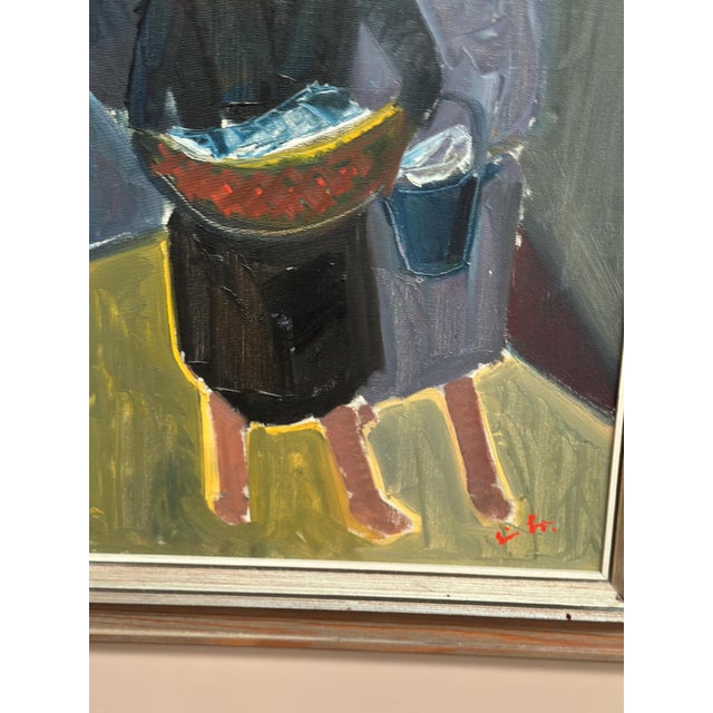 Erik Lo, Figures, 1950s, Oil on Canvas, Framed For Sale - Image 11 of 17