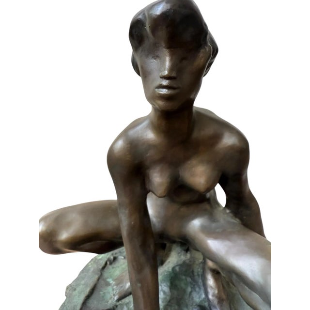 Bronze French Bronze Sculpture After Auguste Rodin. Titled Seated Nude. For Sale - Image 8 of 12