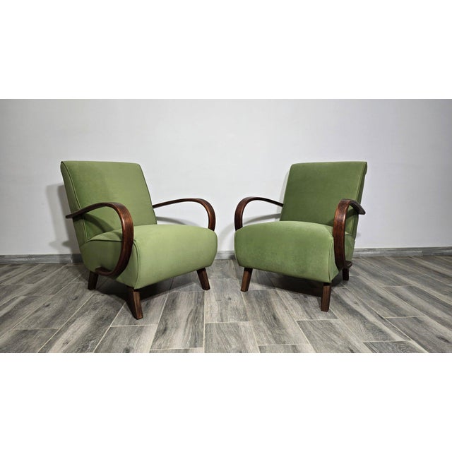 Mid-Century Modern Set of Lounge Chairs by Jindrich Halabala, 1940s For Sale - Image 3 of 14