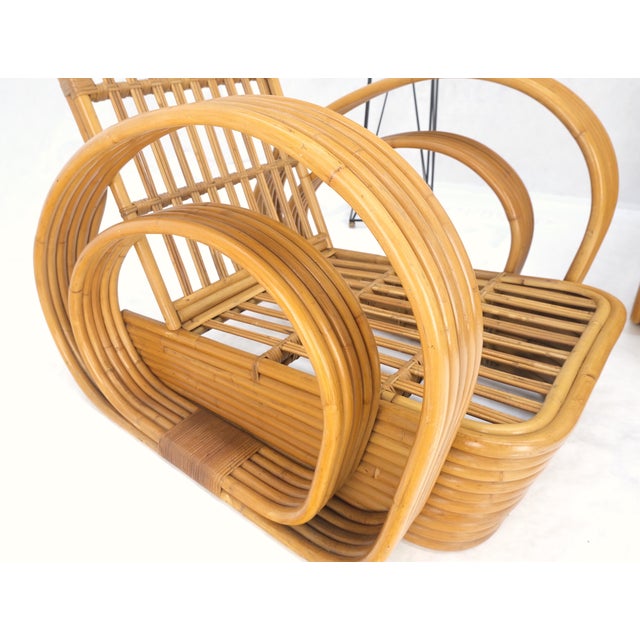 New Upholstery Paul Frankl Rattan Living Room Tank Chair Set MINT! For Sale - Image 14 of 17