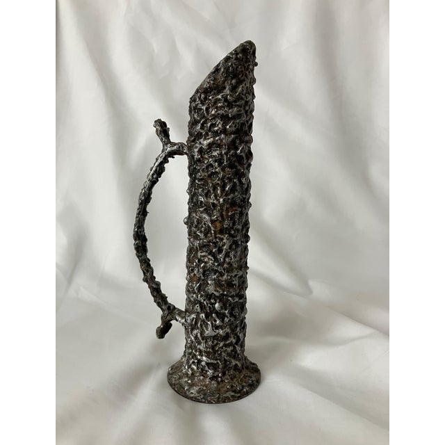Brutalist Hand-Forged Iron Vase For Sale - Image 5 of 8
