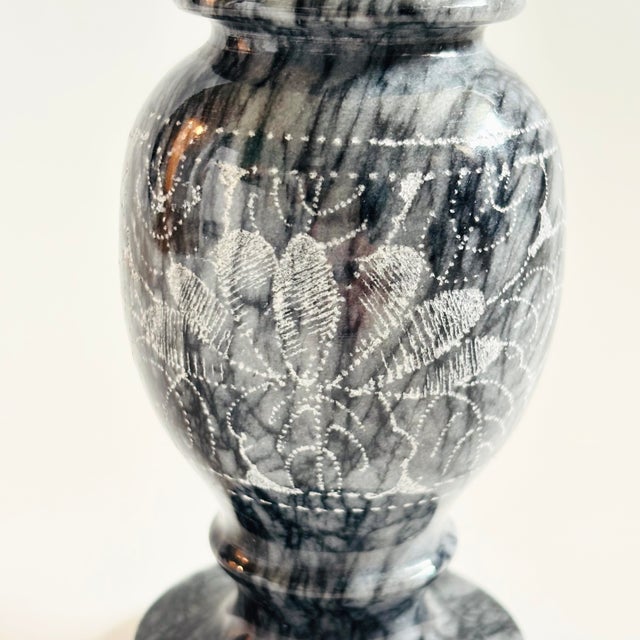 Stone Vintage Carved Marble Vase For Sale - Image 7 of 9