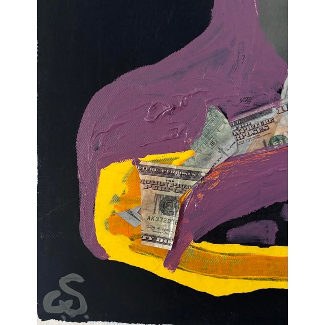 Abstract Collage Painting by Artist Christopher Shoemaker, 30” X 24”, Signed For Sale - Image 6 of 10