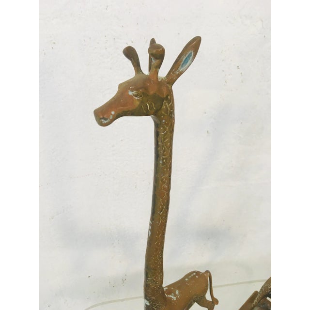 Metal Vintage Brass Giraffes, a Pair For Sale - Image 7 of 10