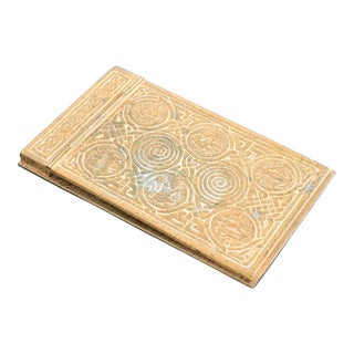 Tiffany Studios New York Zodiac Bronze Doré Notepad Holder For Sale