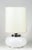 Italian Table Lamp with Chromed Metal Base and White Milk Glass & Fabric Lampshade, 1960s For Sale - Image 6 of 9