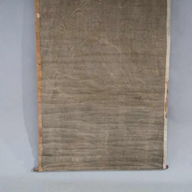 Chinese Large Antique Chinese Deity Scroll Painting 19th Century For Sale - Image 3 of 12