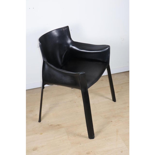 Vintage Black Leather Armchair, 1980s For Sale - Image 12 of 18