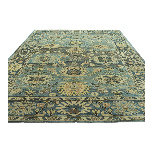 Turkish Oushak Old Wool Rug 9'1" x 12'1" #30145 For Sale