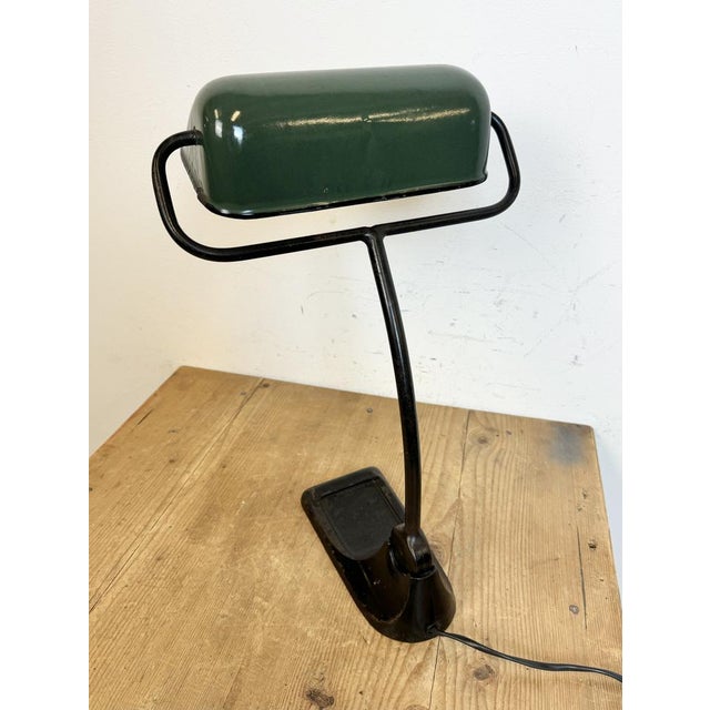 Green Enamel Bank Lamp from Bur, 1930s For Sale - Image 9 of 18