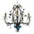 Large Vintage 1990s Wrought Iron Floral Chandelier With Crystal Flowers & Aqua Blue Stones Details For Sale