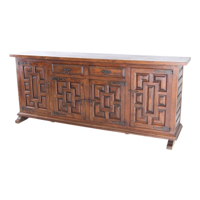 Vintage Brutalist Oak Sideboard, 1960s For Sale