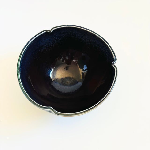 Contemporary Green and Purple Vintage Studio Pottery Bowl For Sale - Image 3 of 11