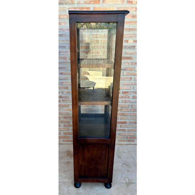 Mid-Century French Display Case in Walnut and Glass, 1950 For Sale - Image 17 of 18