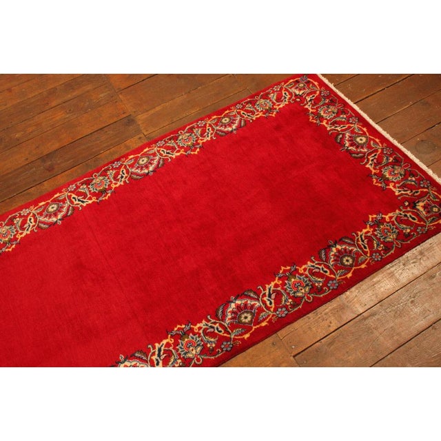 Red Middle Eastern Hand-Knotted Wool Runner Rug For Sale - Image 8 of 10
