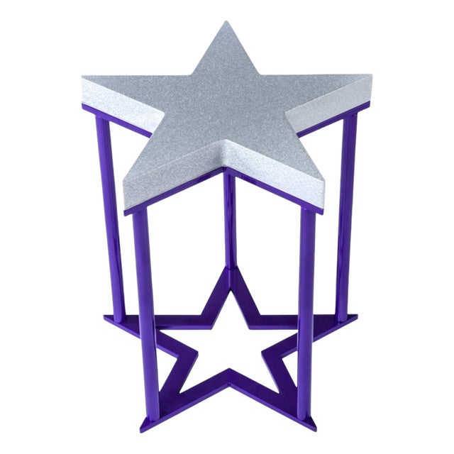 Galactica Star Decorative Stool in Powder-Coated Aluminum by Altreforme For Sale