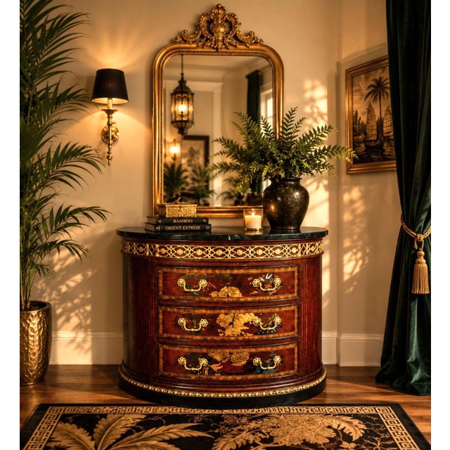 Mid 19th Century Imperial Garden Chest | Hand-Painted Chinoiserie Marble Top Dresser For Sale - Image 10 of 10