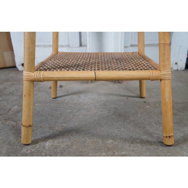 Wood Late 20th Century 2 Universal Furniture Getaway Coastal Wailea Rattan Boho Chic Accent Side Tables For Sale - Image 7 of 11