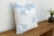Coastal Large 24" White & Blue Jaipur Blockprint Linen Pillow Cover For Sale - Image 3 of 7