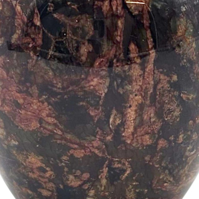 Stone Vintage Polished Marble Stone Vase Autumn Tones Organic Modern Decorative Object 3.5" For Sale - Image 7 of 8