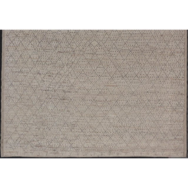 Modern Moroccan Rug in Wool by Keivan Woven Arts 10'5 X 13'10 For Sale - Image 10 of 12
