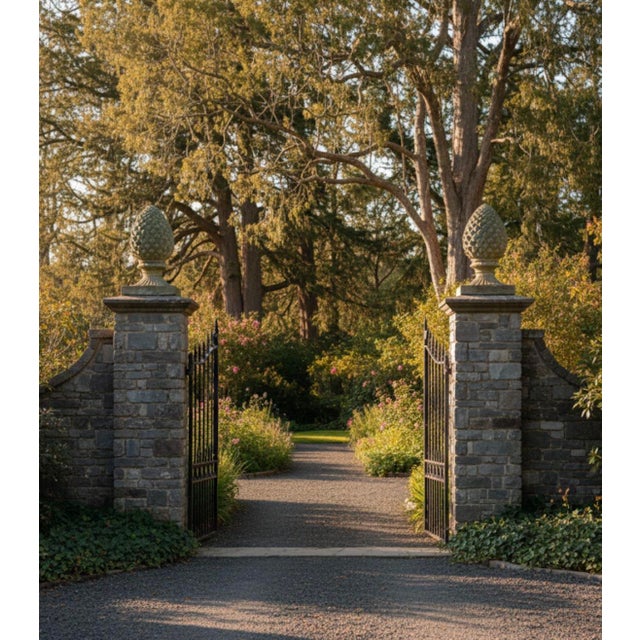 Pair of Vintage Tuscan Style Weathered Terracotta Pineapple Garden Finials For Sale - Image 10 of 10