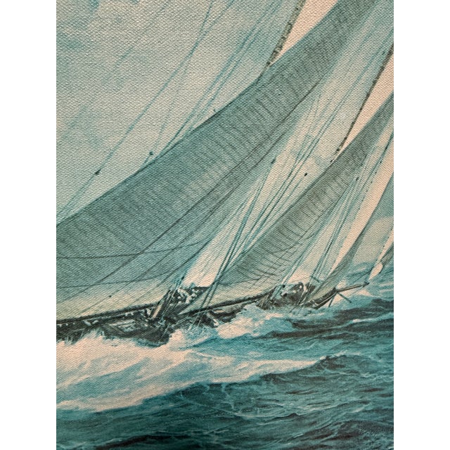 Johannes Holst Sailboat in Wind Original Artwork, Signed Circa 1959 For Sale - Image 4 of 12