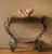 Chestnut 1980s Louis XVI Style Cast Metal Console Table With Breccia Marble Top For Sale - Image 8 of 9