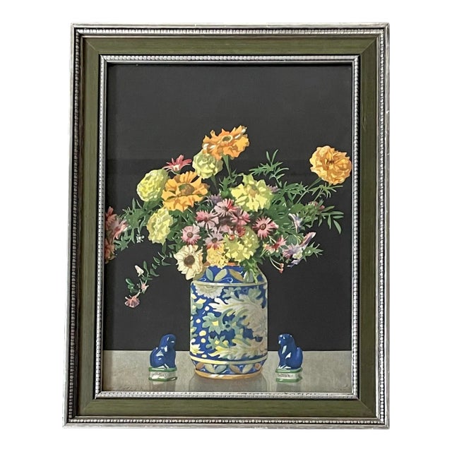 Vintage Floral Watercolor Still Life Art Print For Sale