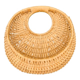 Vintage Wicker Hanging Basket For Sale
