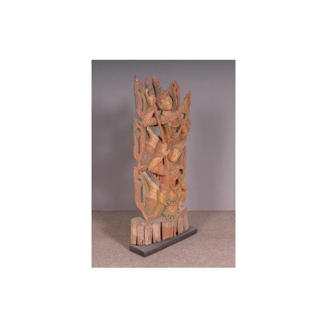 Oriental Sculpture in Wood For Sale - Image 4 of 6