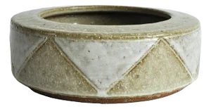 Danish White and Beige-Brown Ceramic Bowl from Palshus, Denmark, 1960s