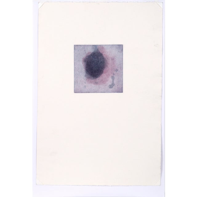 Lavender Nebula - Transfer Monotype in Oil on Paper Original hand painted and transfer monotype painting by California...