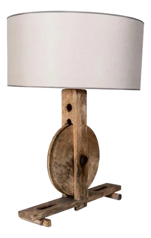 Antique Wooden Table Lamp