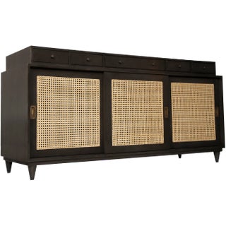 NOIR Hermosa Sideboard, Wood and Cane For Sale