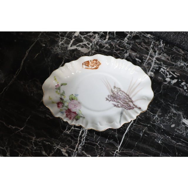 Limoges Floral & Shell Gravy Boat Set For Sale In Philadelphia - Image 6 of 9