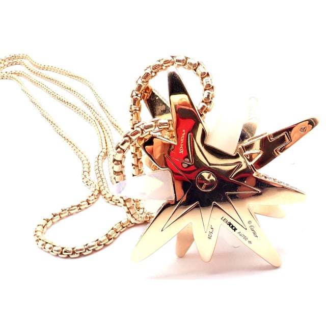 Cartier Rose Gold Limited Edition Diamond Mop Meterore Fractal Pendant Necklace For Sale - Image 12 of 13