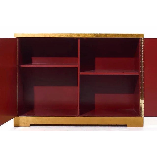 1970s Barbara Barry for Baker Mid Century Diamond Gold Leaf Cabinet Credenza, Attributed For Sale - Image 12 of 12