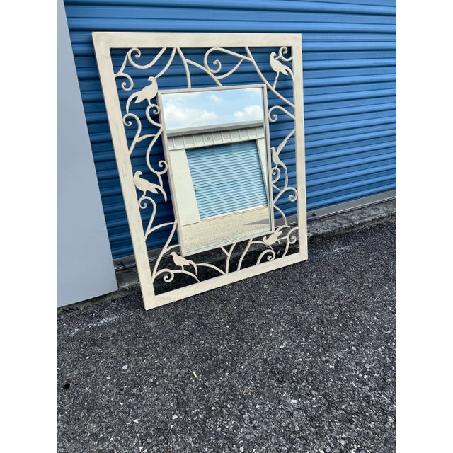 Contemporary Large Ballard Designs White Metal Mirror For Sale - Image 9 of 9