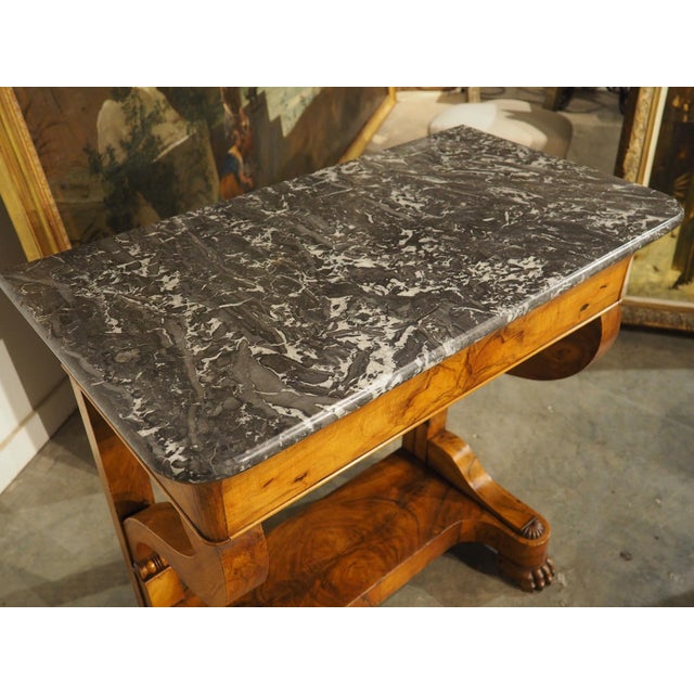 Charming Circa 1825 French Restauration Period Console in Walnut and Burl Walnut For Sale - Image 15 of 17