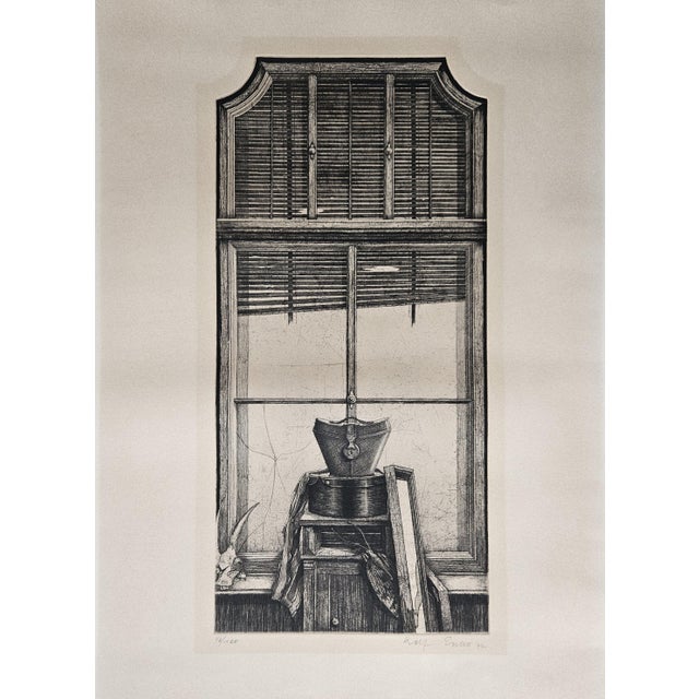 Modern Rolf Escher, Forgotten Window, 1977, Original Etching For Sale - Image 3 of 11