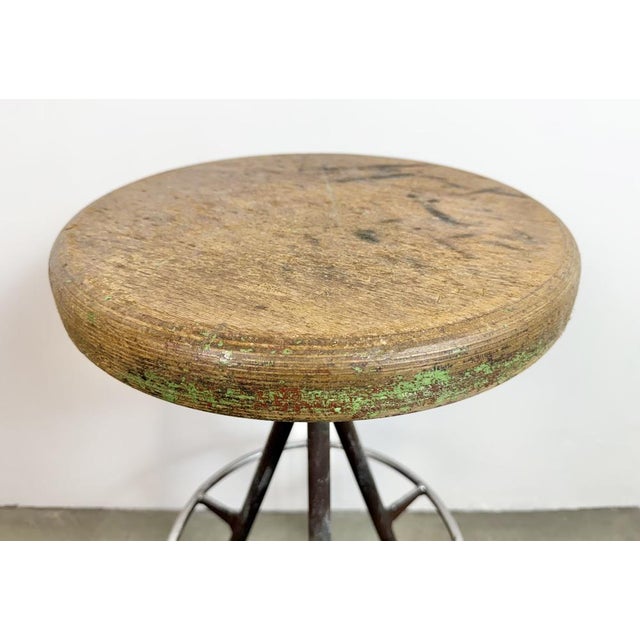 Industrial Grey Workshop Stool, 1960s For Sale - Image 4 of 18