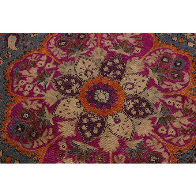 1980s Shabby Chic Vintage Distressed Gray/Purple Wool Rug - 9′6″ × 12′2″ For Sale In New York - Image 6 of 8