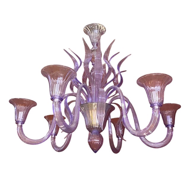 Wisteria Glicine Murano Style Glass Leaf Chandelier by Simoeng For Sale