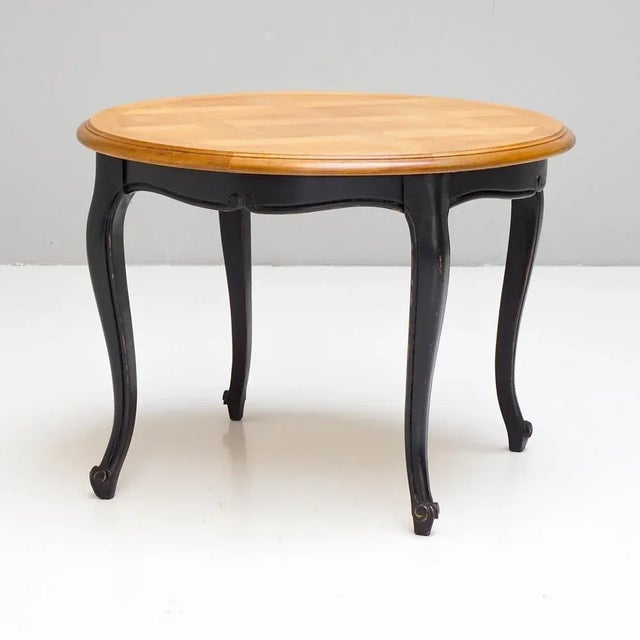 Wood Vintage Circular Coffee Table For Sale - Image 7 of 7
