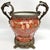 Chinoiserie Large Chinese Porcelain Jardiniere Chinoiserie Planter Ornate Cast Metal Handles Coral Floral Cachepot For Sale - Image 3 of 9