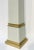 Stylish Currey & Co. Modern Large White Leather and Brass Obelisk, showroom floor sample