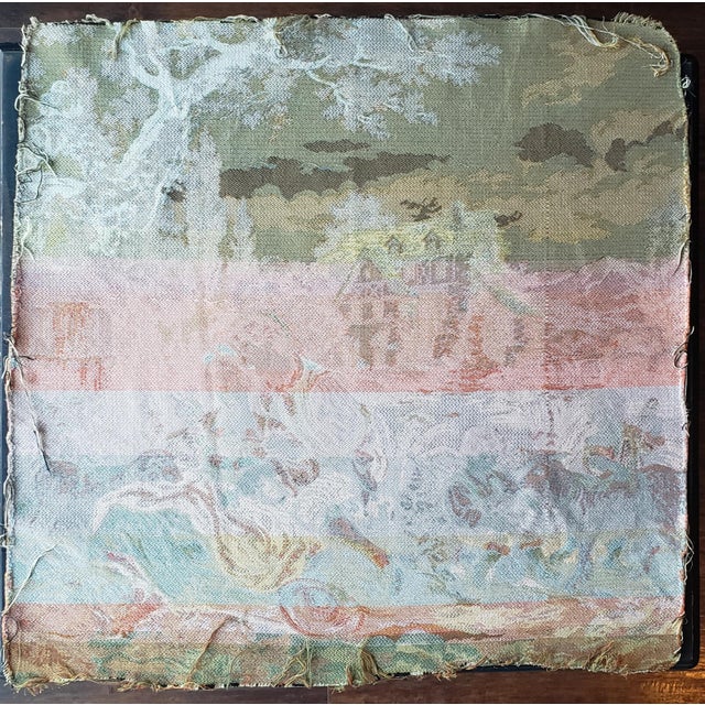 Textile Vintage French Woven Needlepoint Panel - Boucher "Noble Pastorale" - 25x25 For Sale - Image 7 of 12